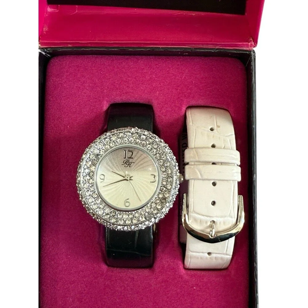 PARIS HILTON FRAGRANCES SILVER CRYSTAL WATCH NEW! Y2K See Description